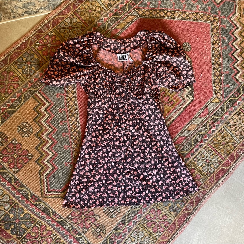 ASOS Reclaimed Vintage Floral Puff Sleeve Mini Dress